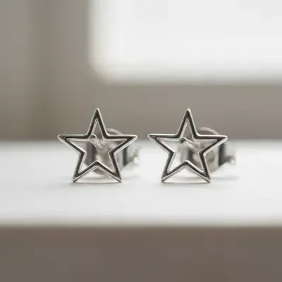 Brincos estrela pequena prata 925 para segundo furo delicado