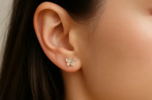 Como escolher brincos borboleta pequena prata 925 no segundo furo