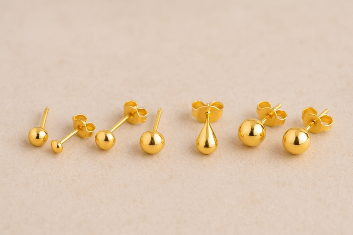 Brincos segundo furo Folheados vs Ouro 18K