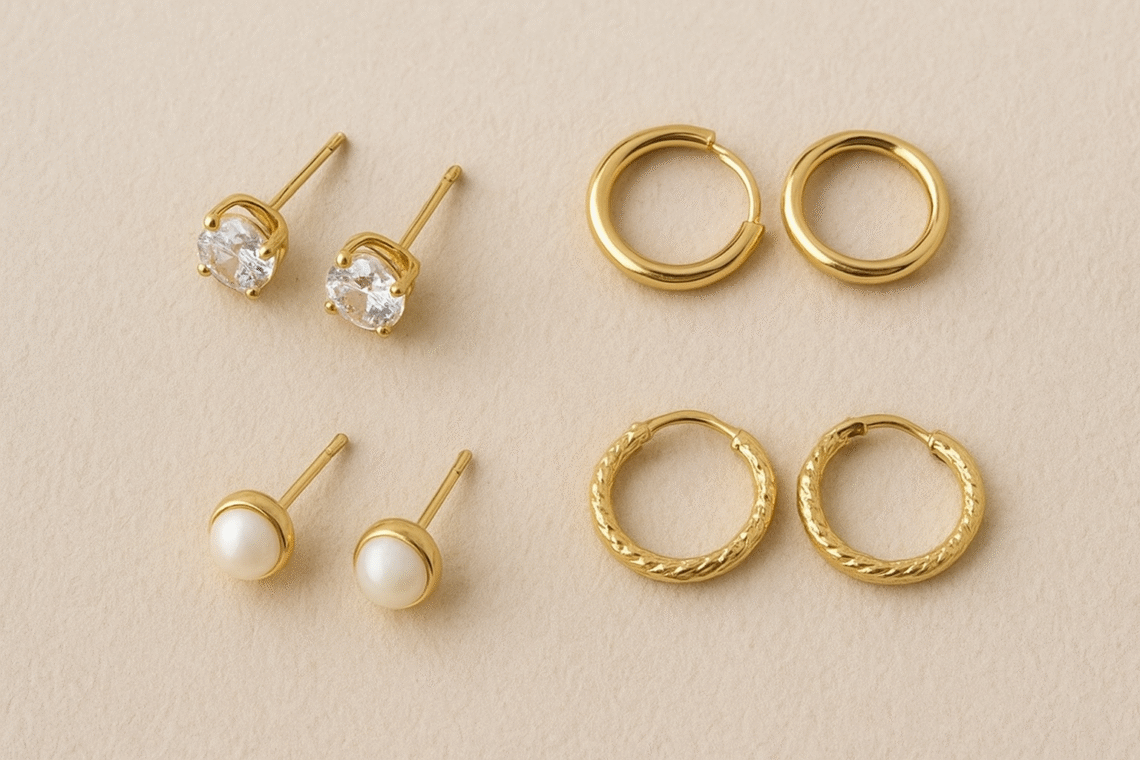 Guia de brincos segundo furo antialérgicos para uso diário