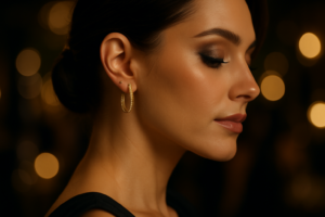 Como Escolher Brincos de Segundo Furo em Ouro 18k para Festas Noturnas