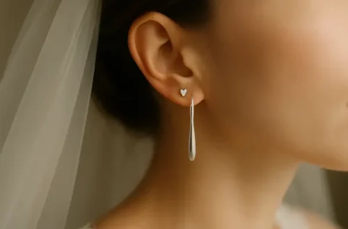 Inspirações de Brincos Prata 925 Segundo Furo para Noivas Minimalistas