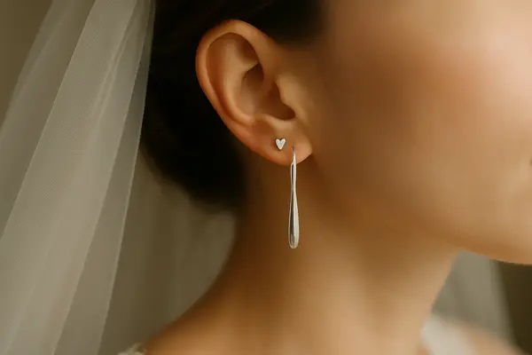 Inspirações de Brincos Prata 925 Segundo Furo para Noivas Minimalistas