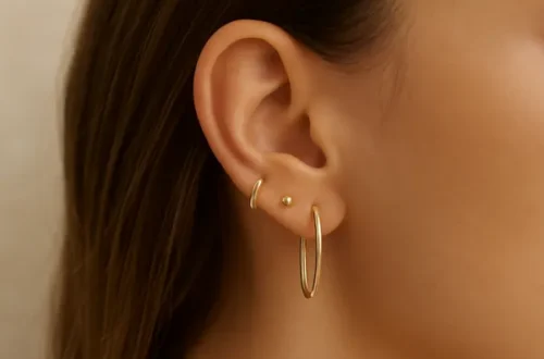 Como Montar Layering de Brincos no Segundo Furo em Ouro 18k Discreto